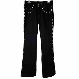 Black Studded Bootcut Jeans Womens‎ Size 32 X 33 Tall Juniors Size 9 Sexy Biker